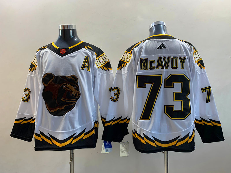 Men's Boston Bruins Charlie McAvoy #73 White Jersey